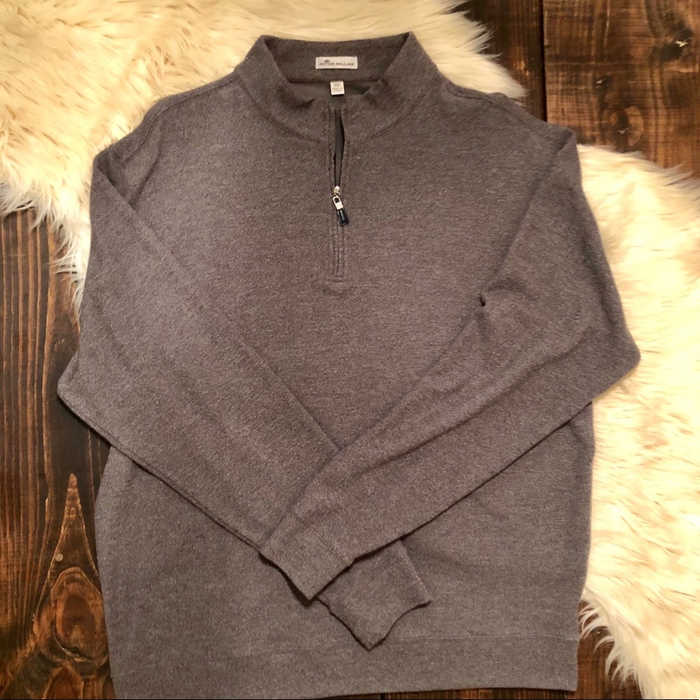 Peter Millar Dark Grey 1/4 Zip Sweater Size XXL